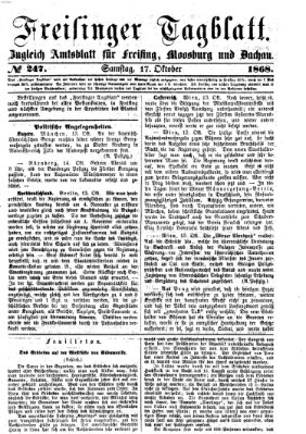 Freisinger Tagblatt (Freisinger Wochenblatt) Samstag 17. Oktober 1868