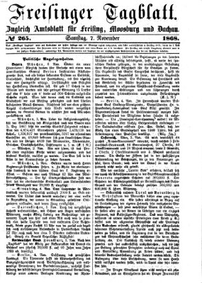 Freisinger Tagblatt (Freisinger Wochenblatt) Samstag 7. November 1868