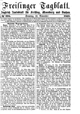 Freisinger Tagblatt (Freisinger Wochenblatt) Sonntag 22. November 1868