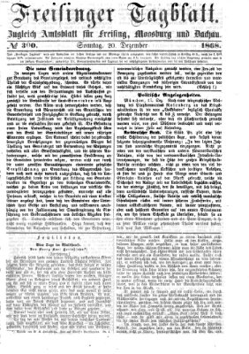 Freisinger Tagblatt (Freisinger Wochenblatt) Sonntag 20. Dezember 1868