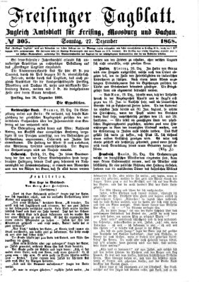 Freisinger Tagblatt (Freisinger Wochenblatt) Sonntag 27. Dezember 1868