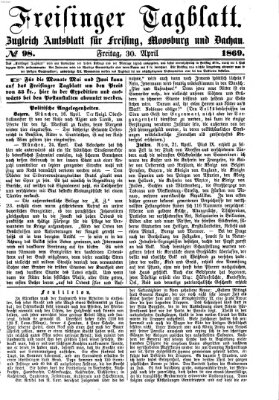 Freisinger Tagblatt (Freisinger Wochenblatt) Freitag 30. April 1869