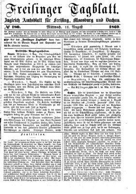 Freisinger Tagblatt (Freisinger Wochenblatt) Mittwoch 11. August 1869