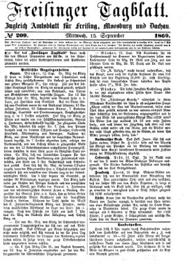 Freisinger Tagblatt (Freisinger Wochenblatt) Mittwoch 15. September 1869