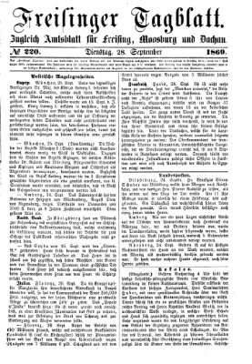 Freisinger Tagblatt (Freisinger Wochenblatt) Dienstag 28. September 1869