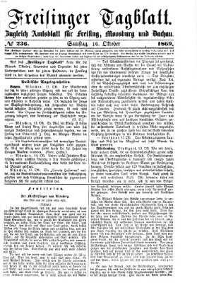 Freisinger Tagblatt (Freisinger Wochenblatt) Samstag 16. Oktober 1869