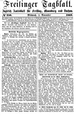 Freisinger Tagblatt (Freisinger Wochenblatt) Mittwoch 3. November 1869