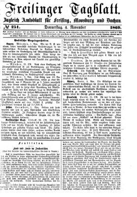 Freisinger Tagblatt (Freisinger Wochenblatt) Donnerstag 4. November 1869