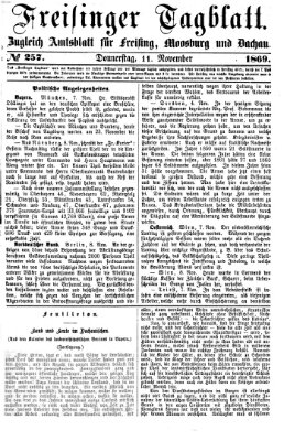 Freisinger Tagblatt (Freisinger Wochenblatt) Donnerstag 11. November 1869