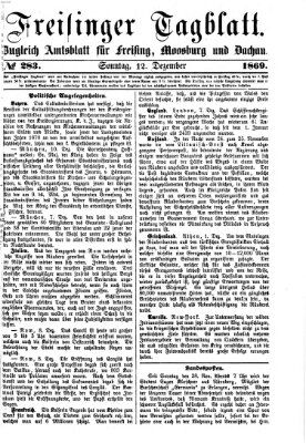 Freisinger Tagblatt (Freisinger Wochenblatt) Sonntag 12. Dezember 1869