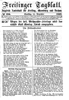 Freisinger Tagblatt (Freisinger Wochenblatt) Samstag 25. Dezember 1869