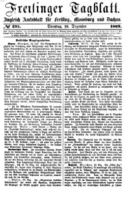 Freisinger Tagblatt (Freisinger Wochenblatt) Dienstag 28. Dezember 1869