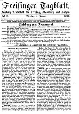 Freisinger Tagblatt (Freisinger Wochenblatt) Dienstag 4. Januar 1870