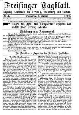 Freisinger Tagblatt (Freisinger Wochenblatt) Donnerstag 6. Januar 1870
