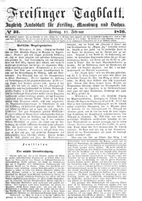 Freisinger Tagblatt (Freisinger Wochenblatt) Freitag 11. Februar 1870