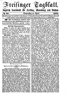 Freisinger Tagblatt (Freisinger Wochenblatt) Donnerstag 14. April 1870