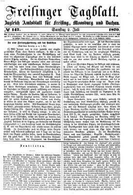 Freisinger Tagblatt (Freisinger Wochenblatt) Samstag 2. Juli 1870