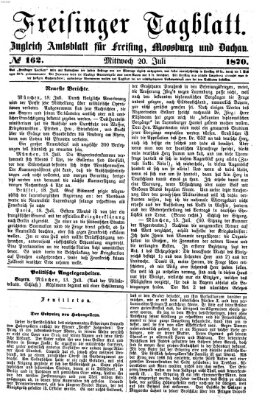 Freisinger Tagblatt (Freisinger Wochenblatt) Mittwoch 20. Juli 1870