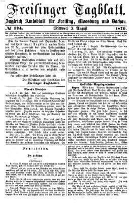 Freisinger Tagblatt (Freisinger Wochenblatt) Mittwoch 3. August 1870