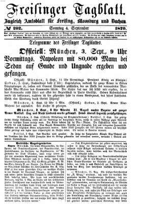 Freisinger Tagblatt (Freisinger Wochenblatt) Sonntag 4. September 1870