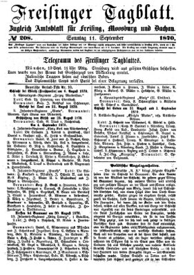Freisinger Tagblatt (Freisinger Wochenblatt) Sonntag 11. September 1870