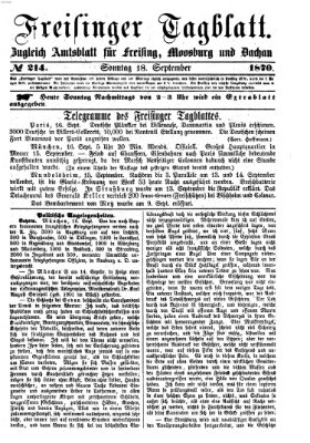 Freisinger Tagblatt (Freisinger Wochenblatt) Sonntag 18. September 1870