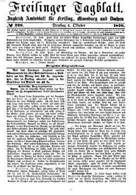 Freisinger Tagblatt (Freisinger Wochenblatt) Dienstag 4. Oktober 1870