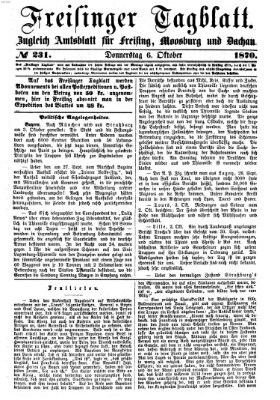Freisinger Tagblatt (Freisinger Wochenblatt) Donnerstag 6. Oktober 1870