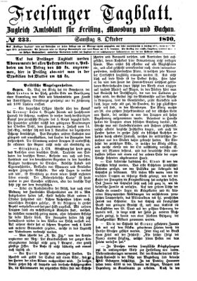 Freisinger Tagblatt (Freisinger Wochenblatt) Samstag 8. Oktober 1870