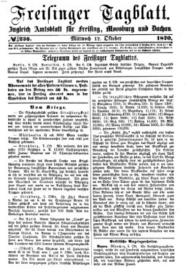 Freisinger Tagblatt (Freisinger Wochenblatt) Mittwoch 12. Oktober 1870