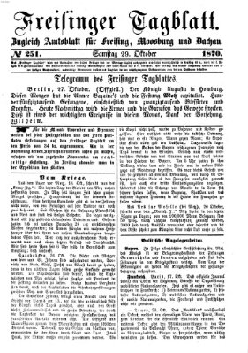 Freisinger Tagblatt (Freisinger Wochenblatt) Samstag 29. Oktober 1870