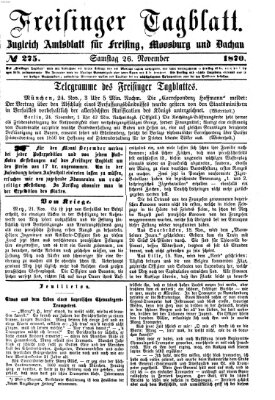 Freisinger Tagblatt (Freisinger Wochenblatt) Samstag 26. November 1870