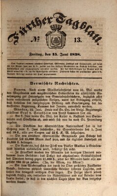 Fürther Tagblatt Freitag 15. Juni 1838