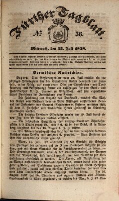 Fürther Tagblatt Mittwoch 25. Juli 1838