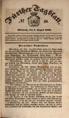 Fürther Tagblatt Mittwoch 1. August 1838