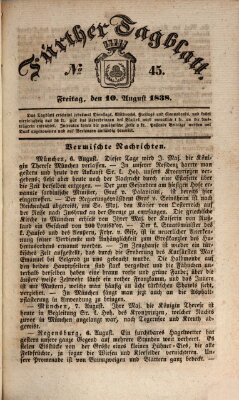 Fürther Tagblatt Freitag 10. August 1838