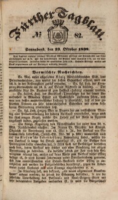 Fürther Tagblatt Samstag 13. Oktober 1838