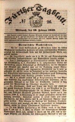 Fürther Tagblatt Mittwoch 13. Februar 1839