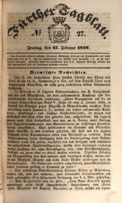 Fürther Tagblatt Freitag 15. Februar 1839