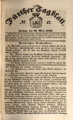 Fürther Tagblatt Freitag 22. März 1839