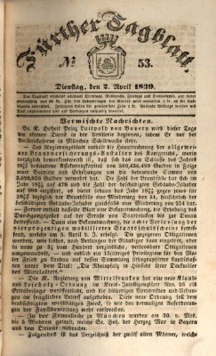 Fürther Tagblatt Dienstag 2. April 1839