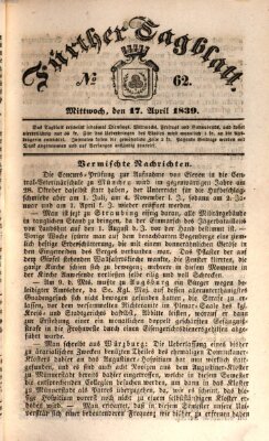 Fürther Tagblatt Mittwoch 17. April 1839