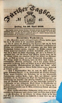 Fürther Tagblatt Freitag 26. April 1839