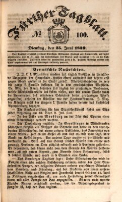 Fürther Tagblatt Dienstag 25. Juni 1839