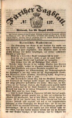 Fürther Tagblatt Mittwoch 28. August 1839