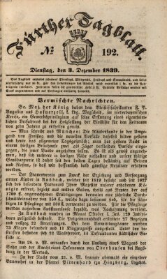 Fürther Tagblatt Dienstag 3. Dezember 1839