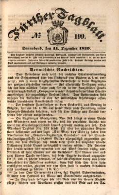 Fürther Tagblatt Samstag 14. Dezember 1839