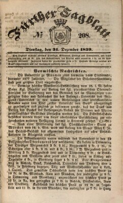 Fürther Tagblatt Dienstag 31. Dezember 1839