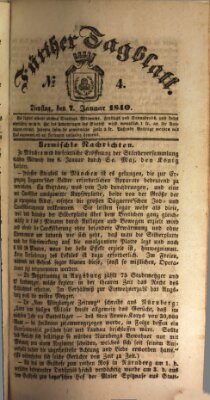Fürther Tagblatt Dienstag 7. Januar 1840