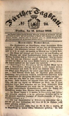 Fürther Tagblatt Dienstag 11. Februar 1840